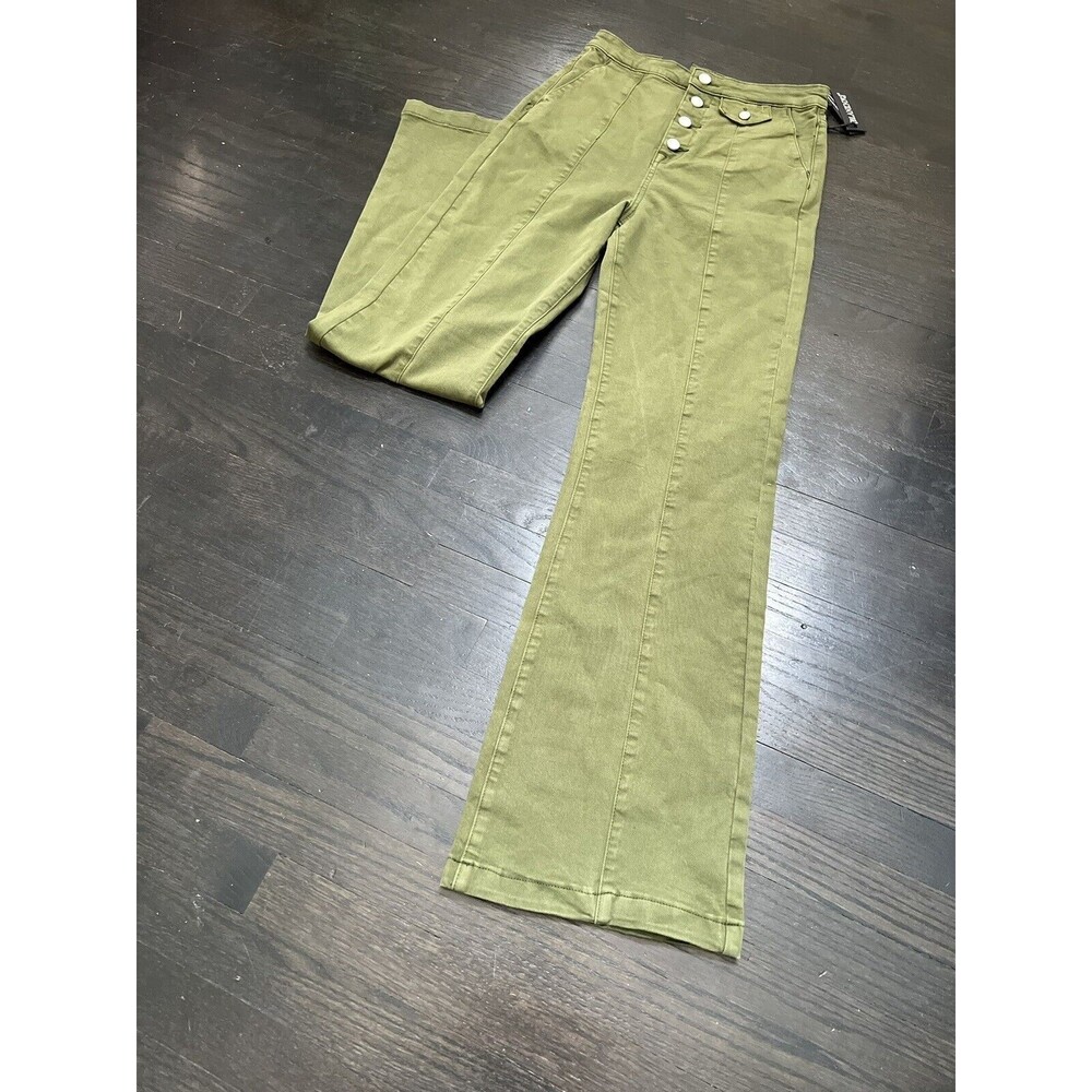 BLANK NYC The Delancey Denim Wide Leg Pants Going Green Size 29 70s Bohemian - Picture 5 of 13